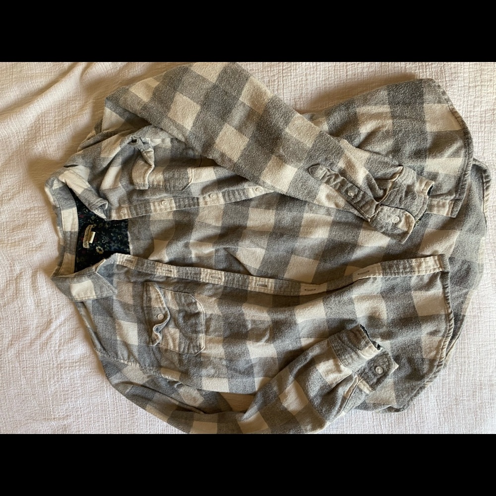 Grey and white flannel